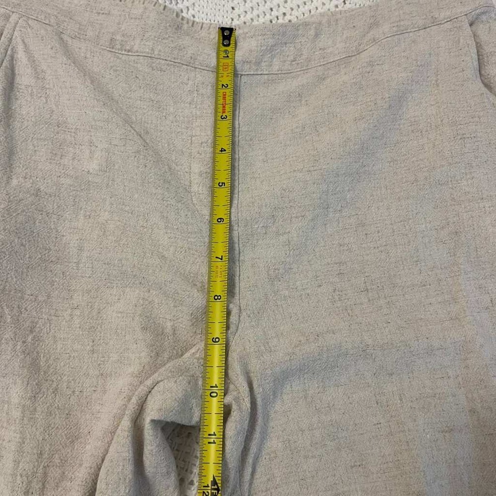 Chicos 2 Piece Linen Blend Set Oatmeal Beige Boxy Top Straight Leg Pants Size 1 - Picture 12 of 16